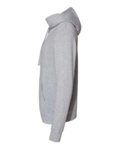 J. America 8879 Men’s Gaiter Fleece Hooded Sweatshirt – Grey Heather (side)