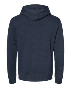 J. America 8879 Men’s Gaiter Fleece Hooded Sweatshirt – True Navy Heather (back)