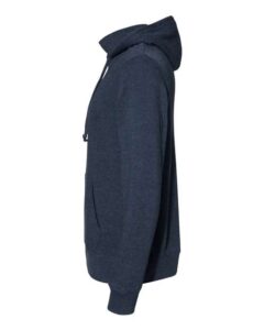 J. America 8879 Men’s Gaiter Fleece Hooded Sweatshirt – True Navy Heather (side)