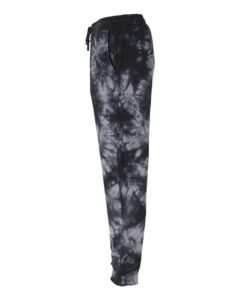 Independent Trading Co. PRM50PTTD Unisex Tie-Dyed Fleece Sweatpants – Tie Dye Black (side)