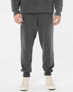 Independent Trading Co. PRM50PTPD Unisex Pigment-Dyed Fleece Sweatpants – Pigment Black (on model)