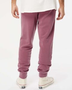 Independent Trading Co. PRM50PTPD Unisex Pigment-Dyed Fleece Sweatpants – Pigment Maroon (on model back)
