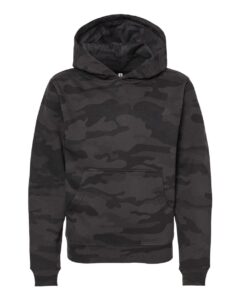 Independent Trading Co. SS4001Y Youth Midweight Hooded Sweatshirt – Black Camo