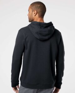 Adidas A432 Unisex Fleece Hooded Sweatshirt – Black (on model back)