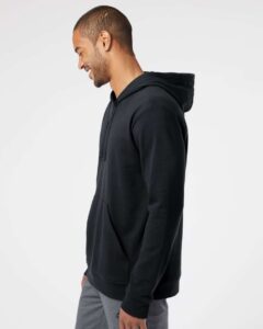 Adidas A432 Unisex Fleece Hooded Sweatshirt – Black (on model side)
