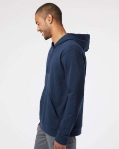 Adidas A432 Unisex Fleece Hooded Sweatshirt – Collegiate Navy (on model side)