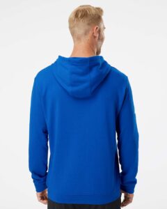 Adidas A432 Unisex Fleece Hooded Sweatshirt – Collegiate Royal (on model back)