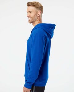 Adidas A432 Unisex Fleece Hooded Sweatshirt – Collegiate Royal (on model side)