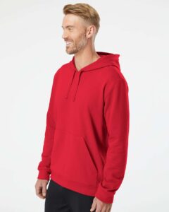 Adidas A432 Unisex Fleece Hooded Sweatshirt – Red (on model side)