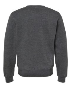 J. America 8870 Unisex Triblend Fleece Crewneck Sweatshirt – Black Triblend (back)