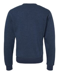 J. America 8870 Unisex Triblend Fleece Crewneck Sweatshirt – True Navy Triblend (back)