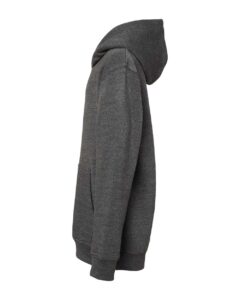 J. America 8880 Youth Triblend Fleece Hooded Sweatshirt – Black Triblend (side)