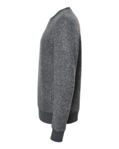 J. America 8712 Unisex Aspen Fleece Crewneck Sweatshirt – Charcoal Speck (side)