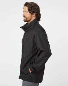 DRI DUCK 5330 Men’s River Packable Jacket – Black (on model side)