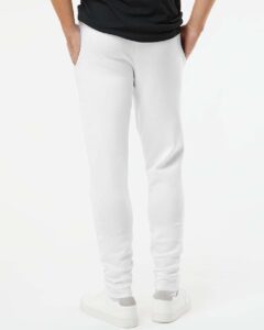 JERZEES 975MPR Unisex Nublend® Joggers – White (on model back)
