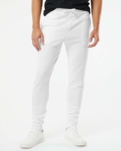 JERZEES 975MPR Unisex Nublend® Joggers – White (on model)