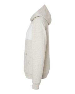 JERZEES 98CR Unisex Nublend® Billboard Hooded Sweatshirt – Oatmeal Heather/ White (side)