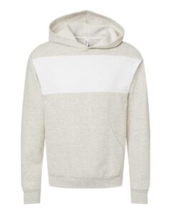 JERZEES 98CR Unisex Nublend® Billboard Hooded Sweatshirt – Oatmeal Heather/ White