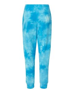 Independent Trading Co. PRM50PTTD Unisex Tie-Dyed Fleece Sweatpants – Tie Dye Aqua Blue (back)