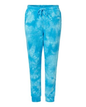 Independent Trading Co. PRM50PTTD Unisex Tie-Dyed Fleece Sweatpants – Tie Dye Aqua Blue