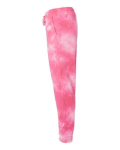 Independent Trading Co. PRM50PTTD Unisex Tie-Dyed Fleece Sweatpants – Tie Dye Pink (side)