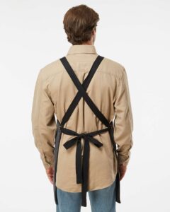 DRI DUCK 1500 Workman’s Apron – Charcoal/ Black (on model back)