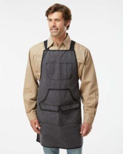DRI DUCK 1500 Workman’s Apron – Charcoal/ Black (on model)