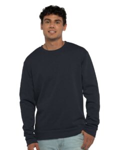 Next Level 9002 Unisex Malibu Crewneck Sweatshirt – Heather Midnight Navy (on model)