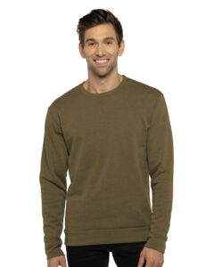 Next Level 9002 Unisex Malibu Crewneck Sweatshirt – Heather Military Green (on model)
