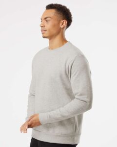 Next Level 9002 Unisex Malibu Crewneck Sweatshirt – Oatmeal (on model side)