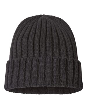 Atlantis Headwear SHORE Sustainable Cable Knit Cuffed Beanie – Black