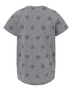 Code Five 2229 Youth Star Print Tee – Granite Heather Star (back)