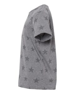 Code Five 2229 Youth Star Print Tee – Granite Heather Star (side)