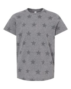 Code Five 2229 Youth Star Print Tee – Granite Heather Star