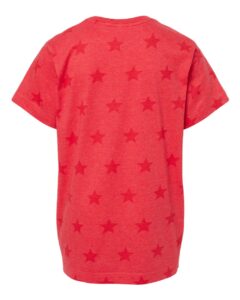 Code Five 2229 Youth Star Print Tee – Red Star (back)