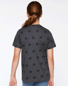 Code Five 2229 Youth Star Print Tee – Smoke Star (on model back)