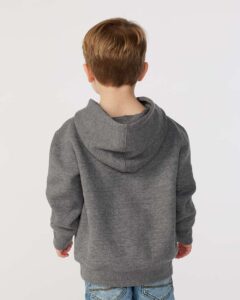Rabbit Skins 3326 Toddler Pullover Fleece Hoodie – Granite Heather (on model back)