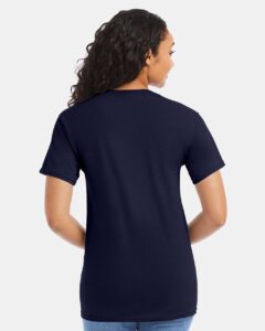 Hanes 5280 Unisex Essential-T T-Shirt – Athletic Navy (on model back)