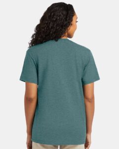 Hanes 4980 Unisex Perfect-T T-Shirt – Cactus Heather (on model back)
