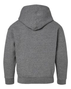 LAT 2296 Youth Hoodie Sweatshirt – Granite Heather (back)