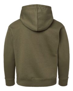 LAT 2296 Youth Hoodie Sweatshirt – Military Green (back)