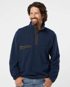 DRI DUCK 7355 Men’s Brooks Sherpa Mountain Fleece – Deep Blue (on model)