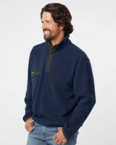 DRI DUCK 7355 Men’s Brooks Sherpa Mountain Fleece – Deep Blue (on model side)