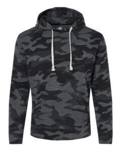 J. America 8871 Men’s Triblend Fleece Hooded Sweatshirt – Black Camo Triblend