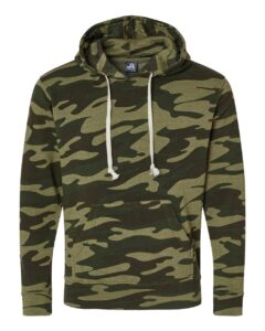 J. America 8871 Men’s Triblend Fleece Hooded Sweatshirt – Camo Triblend