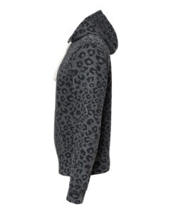 J. America 8871 Men’s Triblend Fleece Hooded Sweatshirt – Black Leopard Triblend (side)
