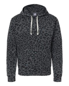 J. America 8871 Men’s Triblend Fleece Hooded Sweatshirt – Black Leopard Triblend