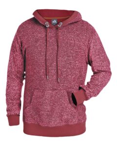 J. America 8711 Men’s Aspen Fleece Hooded Sweatshirt – Burgundy Speck