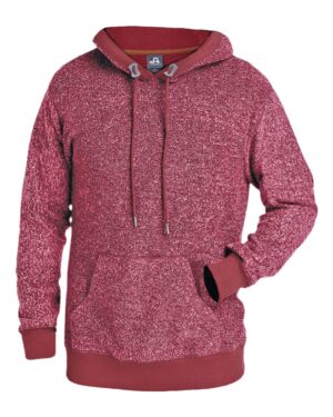 J. America 8711 Men’s Aspen Fleece Hooded Sweatshirt – Burgundy Speck
