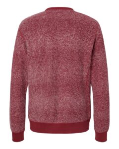 J. America 8712 Unisex Aspen Fleece Crewneck Sweatshirt – Burgundy Speck (back)